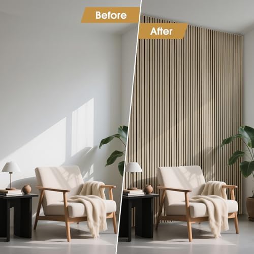4 Pack 108’’x12.6’’ Fluted Acoustic Wood Slat Wall Panels - Image 5