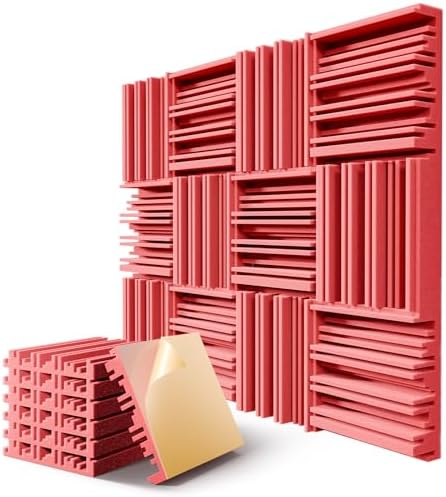 12 Pack Acoustic Foam Panels for Walls, Self-Adhesive Soundproofing Padding by LIGHTDESIRE