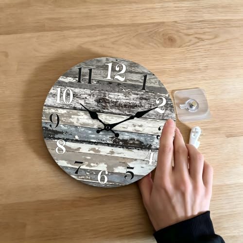 Small 8 Inch Wall Clock Battery Operated Silent Rustic Farmhouse - Image 5