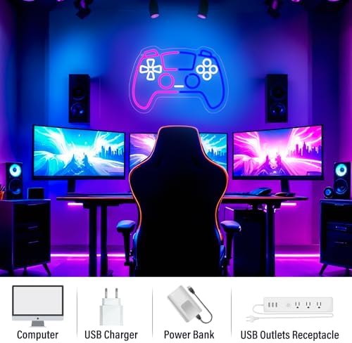 wootfairy LED Lights Wall Decor 15.75 * 10.63in Gamer Controller Neon Sign - Image 5
