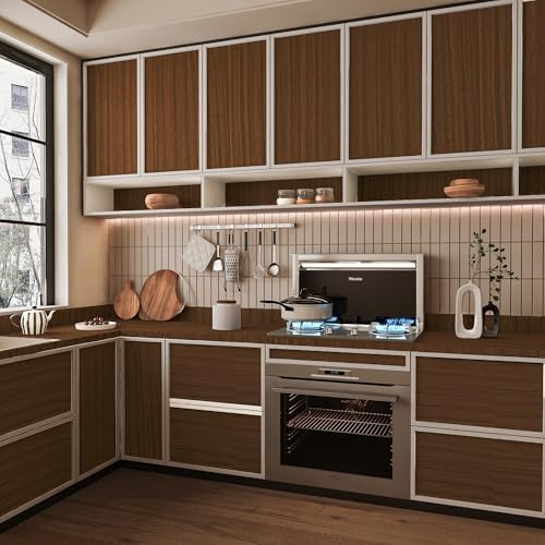 BAYYA Brown Wood Grain Contact Paper Waterproof Peel and Stick Wallpaper Walnut - Image 3