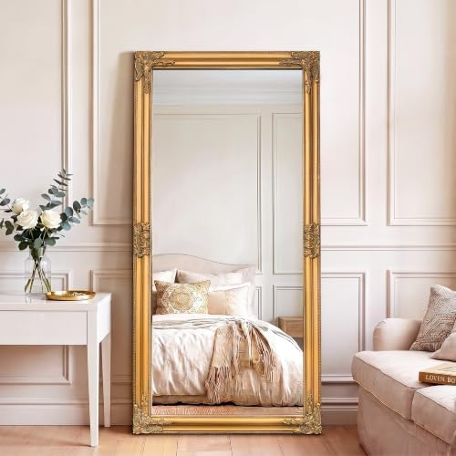 TRAHOME Vintage Full Length Mirror, 55”x28” Gold Antique Baroque Mirror - Image 6