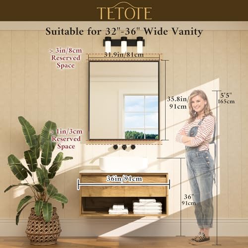 TETOTE Brushed Nickel Bathroom Mirror - Image 6