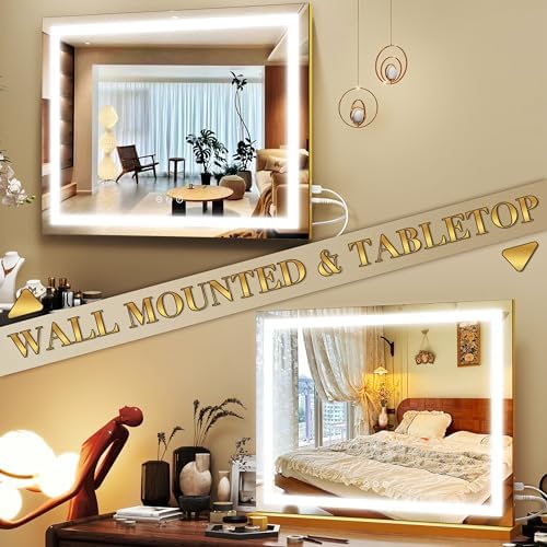 ROLOVE 23x18 Inch Gold Vanity Mirror - Image 5