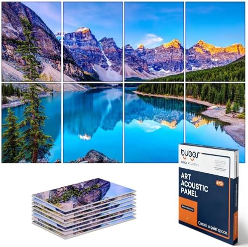 BUBOS 8 Pcs Art Acoustic Wall Panel, 47.2”x31.4”Self Adhesive by BUBOS