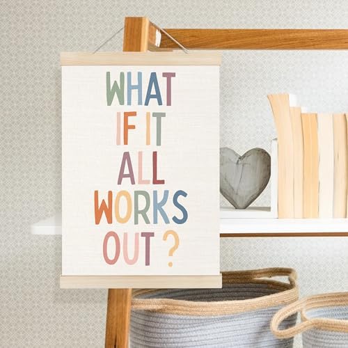Welshower Boho Inspirational Poster Hanger Frame, What If It All Works Out - Image 3