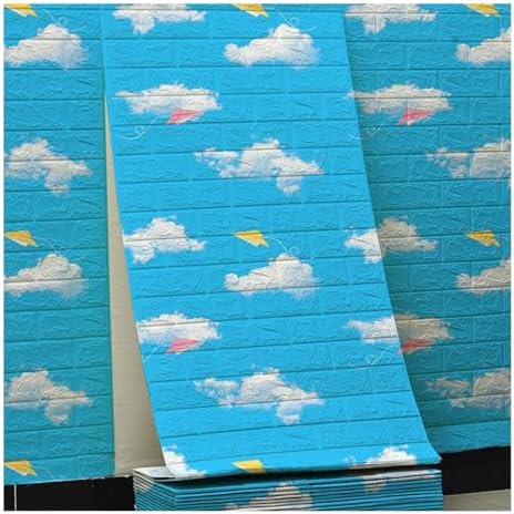 Queenbox 27.6x393.7 in Faux Brick Peel and Stick Foam Soft Waterproof Wall Panel by Queenbox