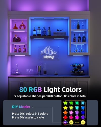 EZVALO 80RGB Under Cabinet Lighting, Shelf Lights, Led Light Bar - Image 2