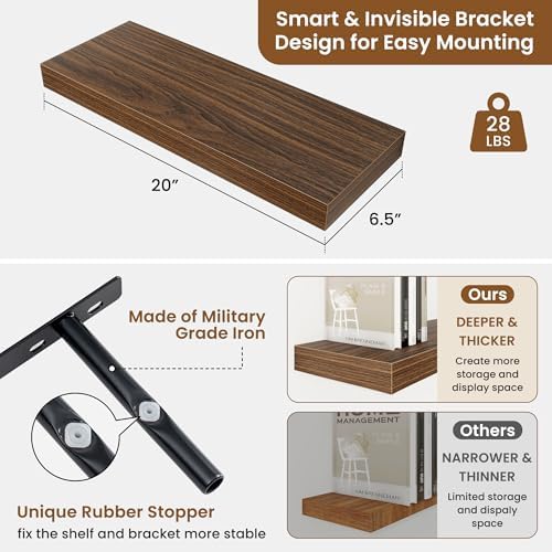 Floating Shelves for Wall, Wall Mounted Wood Shelves - Image 3
