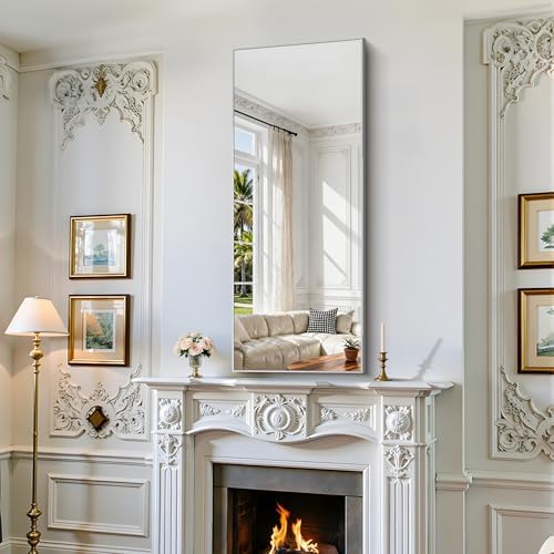 YIROMAN Bathroom Mirror 24"x60", Brushed Silver Bathroom Mirror - Image 5