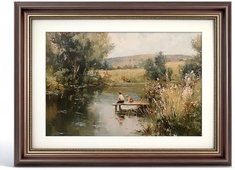 VIYYIEA Landscape Wall Art, Nature Country Lake Scene Prints 16x12 in by VIYYIEAART
