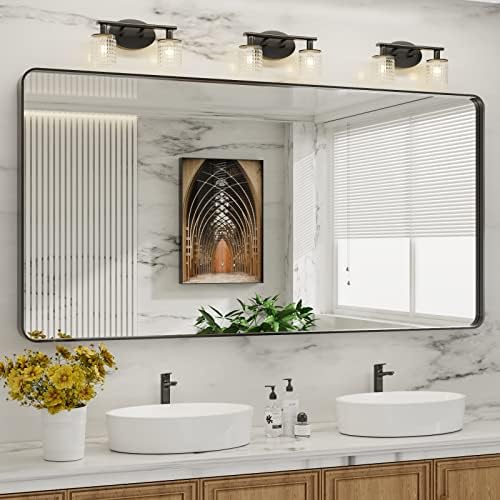 LOAAO 72X36 Inch Black Bathroom Mirror Metal Framed - Image 4