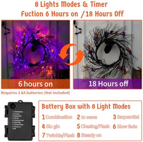 6 Ft Halloween Decor Vine with 45 LED Lights, Adjustable Shape - Image 4