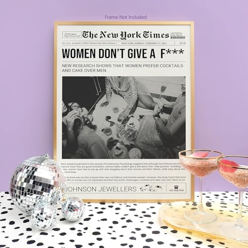 Vintage Black And White Wall Art 8x12in Unframed Trendy Girly Newspaper - Image 5