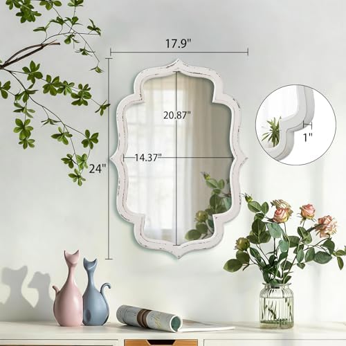 Rustic Scalloped Oval Mirrors 18 X 24 Inch, Wood Frame - Image 2