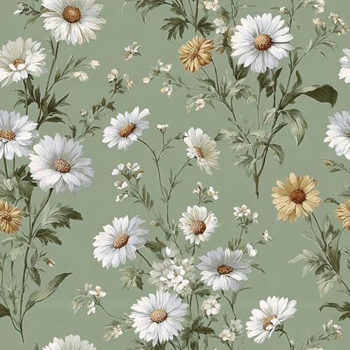 Livebor Floral Peel and Stick Wallpaper Green Wallpaper 16.9in x196.8in by LiveborDirectWallpaper