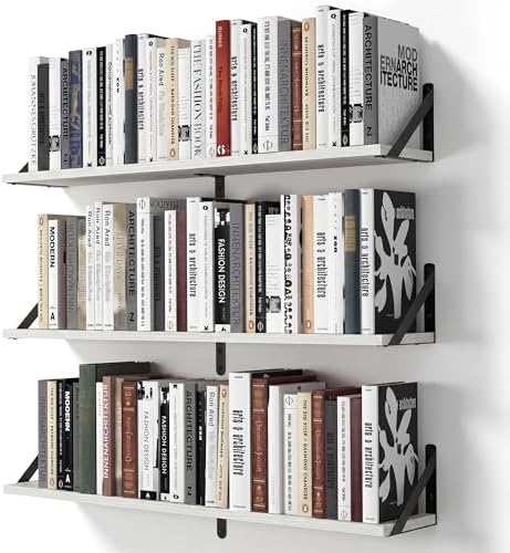 Heimlove Floating Shelves for Wall, 32 Inch Long Wood Floating Shelves Set of 3 by Heimlove