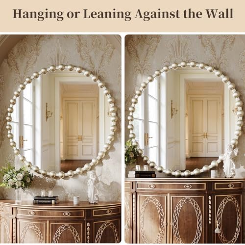 36 Inch Silver Round Mirror, Circle Wall Mirror Vanity - Image 5