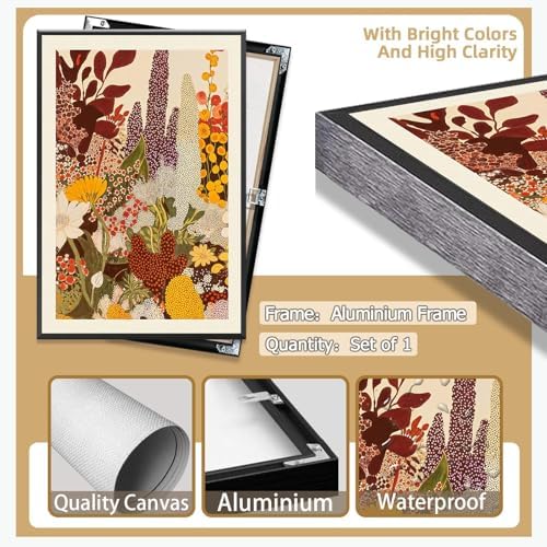 Retro Botanical Poster Abstract Wildflower Garden Canvas Wall Art Modern Nature - Image 2