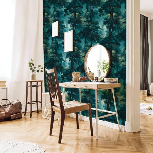 Misty Forest Landscape Peel and Stick Wallpaper Self Adhesive 17.72" x 236.21'' - Image 7