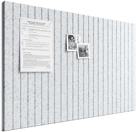 Bumusty 36"x 24" Large Felt Bulletin Board Tiles, Minimalist Gray by BUMUSTY