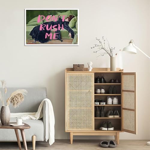 Vintage Don'T Rush Me Pink Graffiti Posters Preppy Style Maximalist Canvas Wall - Image 5