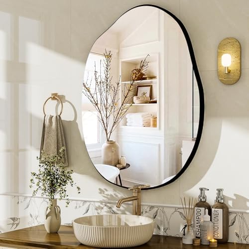HARRITPURE 26"x40" Irregular Wall Mirror, Bathroom Mirror - Image 2