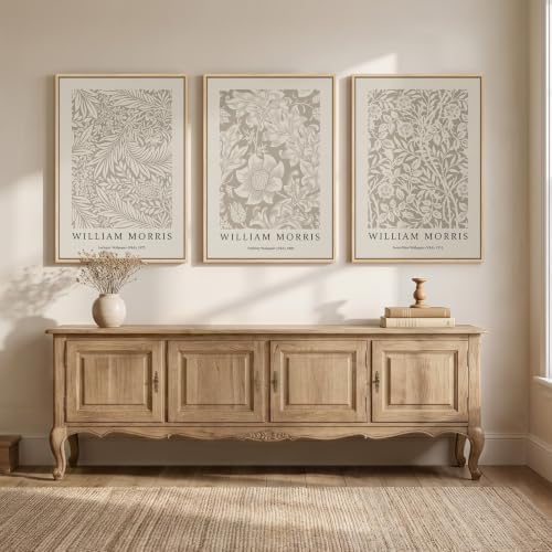 Large Framed Neutral William Morris Boho Wall Art - Image 5