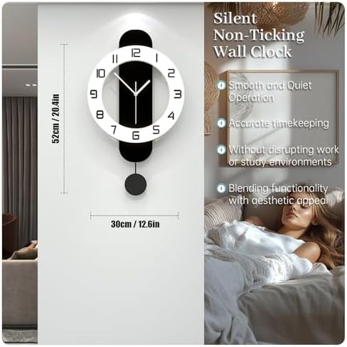 Modern Wall Clock Battery Operated Large Clocks - Image 4