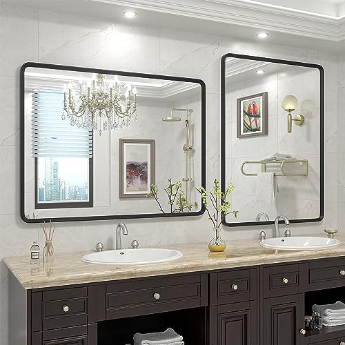 48x30 Black Bathroom Mirror - Image 5