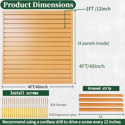 Slat Wall Paneling 4x4 ft Garage Organizer Storage Systems, Heavy Duty PVC - Image 2