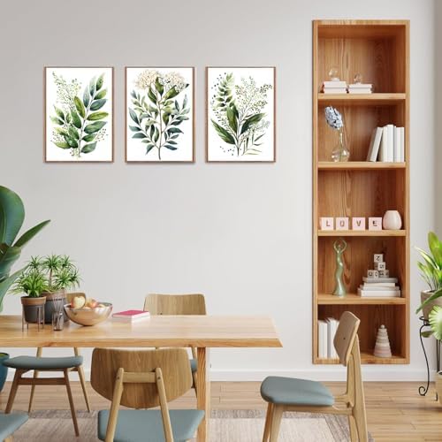 Green Botanical Leaf Framed Wall Art Set of 3, 12x16 inch - Image 7