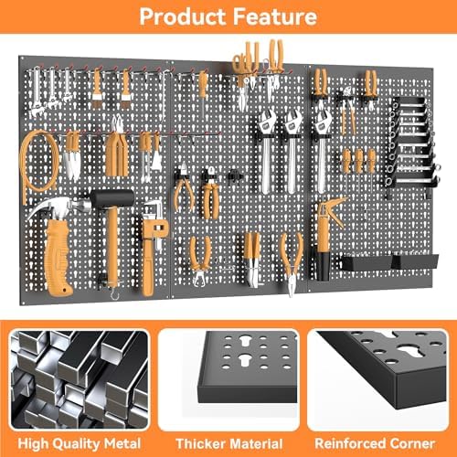 WALMANN Metal Pegboard, Wall Tool Organizer Board - Image 5