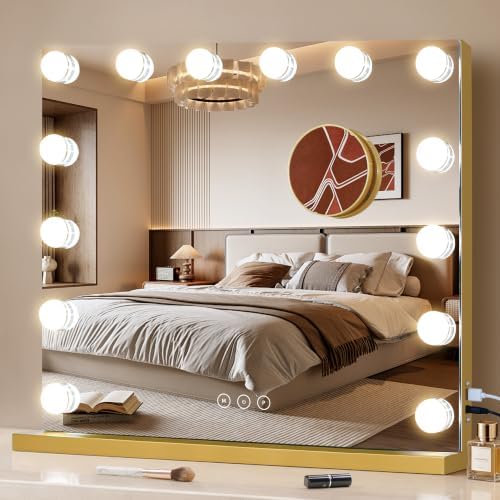Vanity Mirror with Lights 19.7''x16.6'' Makeup Mirror with Lights Lighted Up by NUSVAN