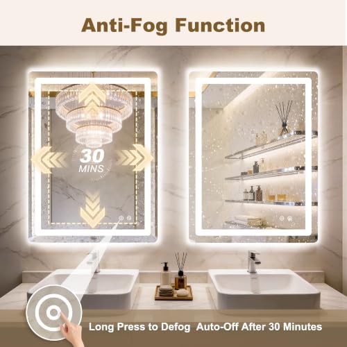 LED Bathroom Mirror with Lights, 2 Pack 32" x 24" Lighted Vanity Mirror - Image 5