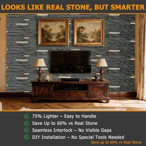 ROOMTEC 1-Pack Faux Stone Wall Covering Panels - Image 4