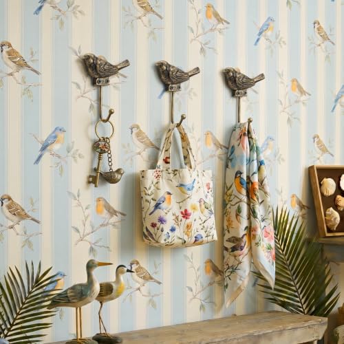 Hicarer 3 Pcs Cast Iron Bird Antique Gold Wall Hooks - Image 5