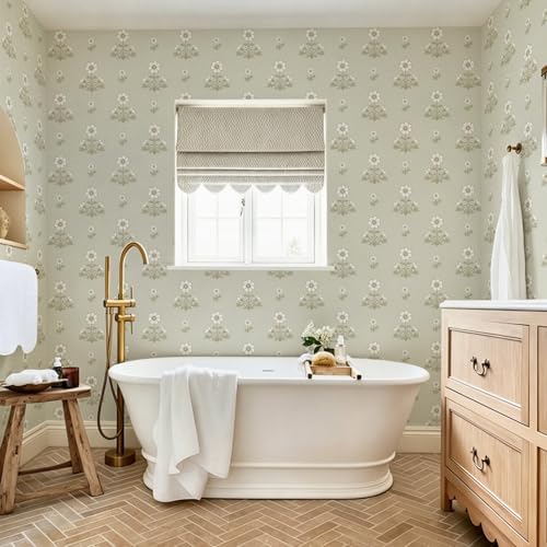 Ismoon Vintage Wallpaper Floral Peel and Stick Wallpaper Cottage Contact Paper - Image 4