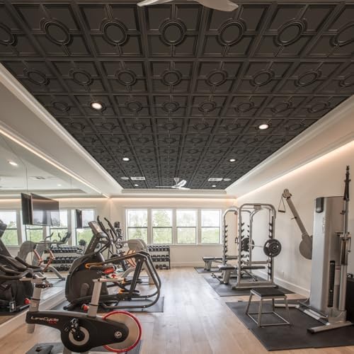 STICKGOO Black Drop Ceiling Tiles 2ft x 2ft, Glue Up Ceiling Panels 24 x 24in - Image 6