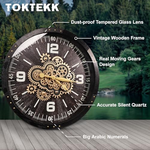 27 inch Large Real Moving Gears Wall Clocks - Image 2