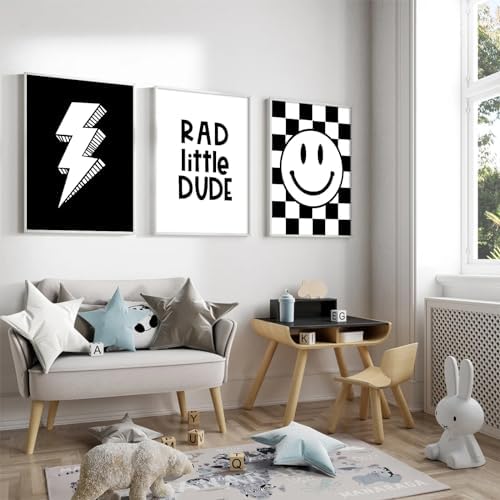Boys Room Wall Art Decor Set of 3 Toddler Nursery Canvas Wall Art Baby Kids - Image 6