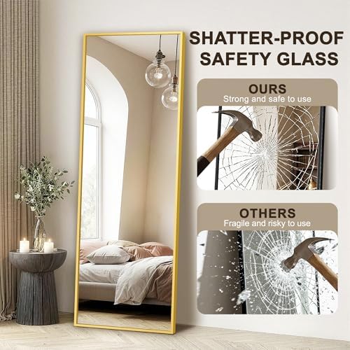 FICTOR Full Length Mirror with Stand, Floor Standing Mirror - Image 3