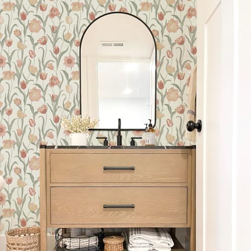 Orainege Floral Wallpaper Peel and Stick Wallpaper Flower Contact Paper - Image 5