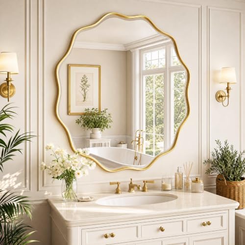 Gold Scalloped Circle Mirror - Image 5