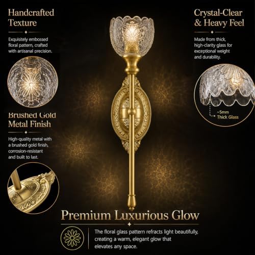 Hamilyeah Gold Wall Sconce, Vintage Wall Light - Image 3