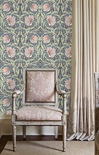 HAOKHOME William Morris Style Peel and Stick Wallpaper Floral Terracotta - Image 4