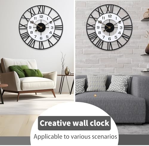 24inch Metal Decorative Wall Clock, Silent Non-Ticking Quality Quartz Battery - Image 7