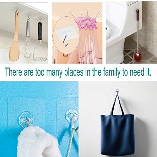 Jwxstore 12 Pack Wall Hooks for Hanging 33LB Heavy Duty Self Adhesive Hooks - Image 3
