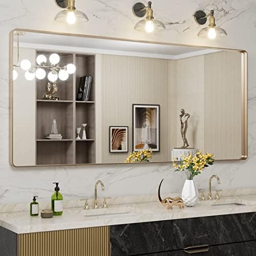LOAAO 72"X32" Gold Bathroom Mirror by LOAAO