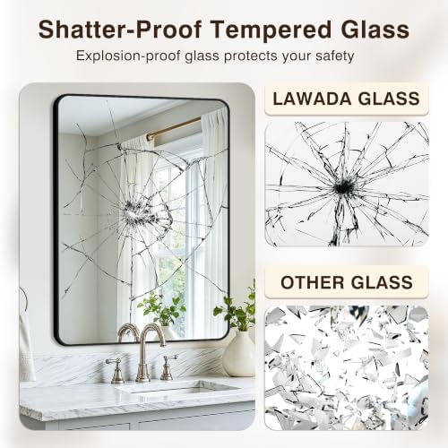 Vanity Bathroom Mirror, 40”x28” Black Bathroom Mirror - Image 5